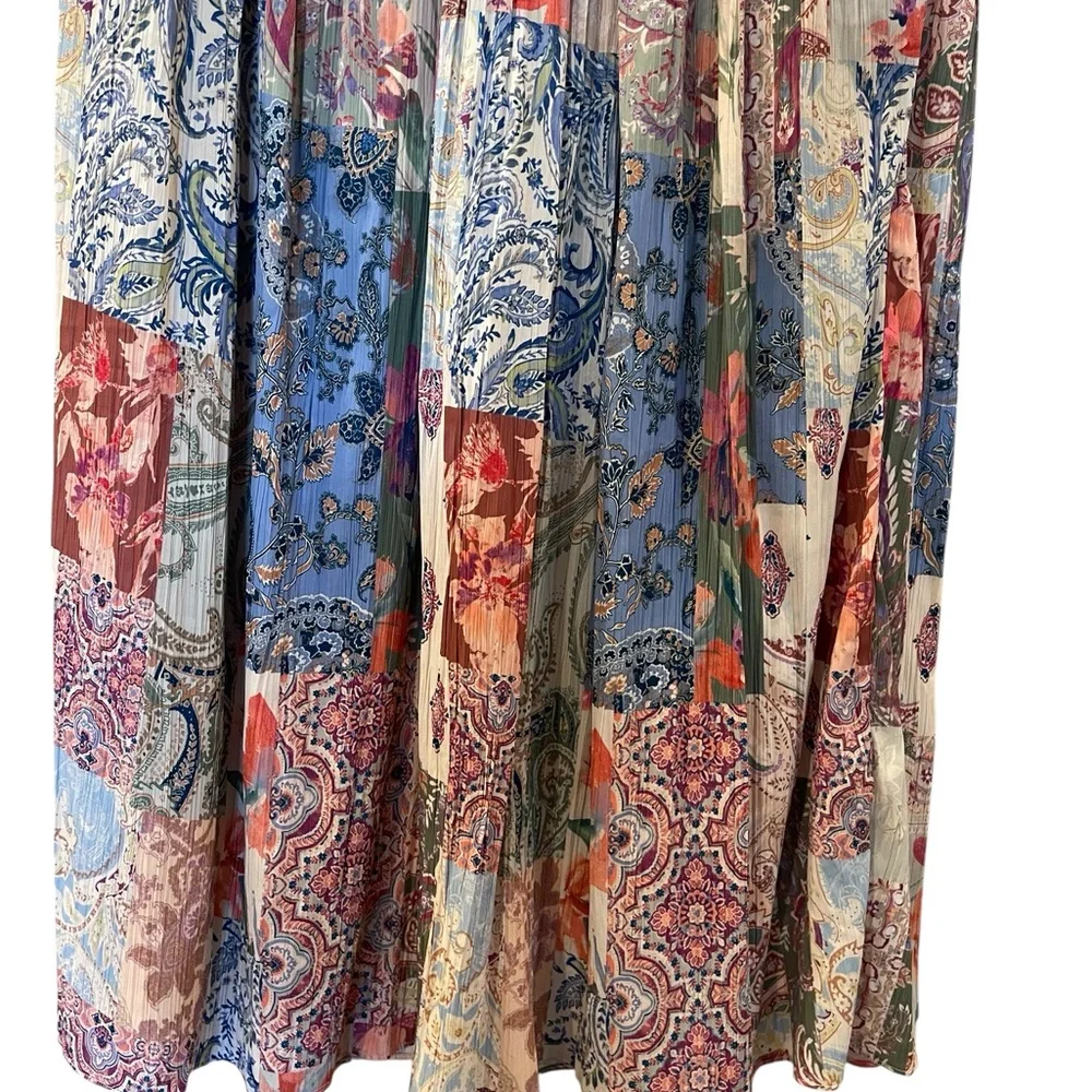 CHICO'S Women’s Maxi Skirt Elastic Waist Floral Paisley Size 1 Medium 8-10 - Picture 3 of 4